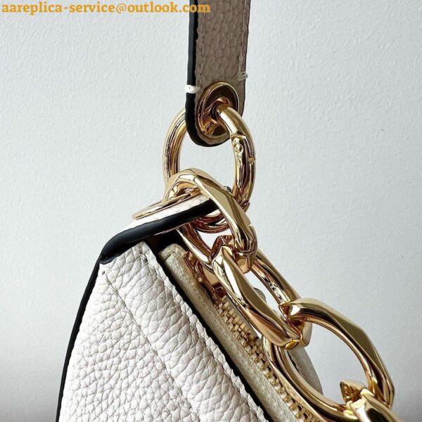 Replica Valentino VLogo Moon Small Hobo Bag with Chain in White Leather 13