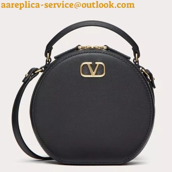 Replica Valentino VLogo Signature Mini Bag in Black Calfskin 3