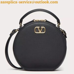 Replica Valentino VLogo Signature Mini Bag in Black Calfskin 2