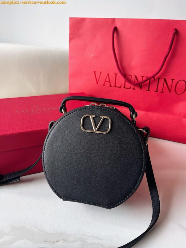 Replica Valentino VLogo Signature Mini Bag in Black Calfskin 9