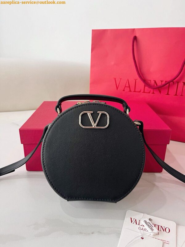 Replica Valentino VLogo Signature Mini Bag in Black Calfskin 13