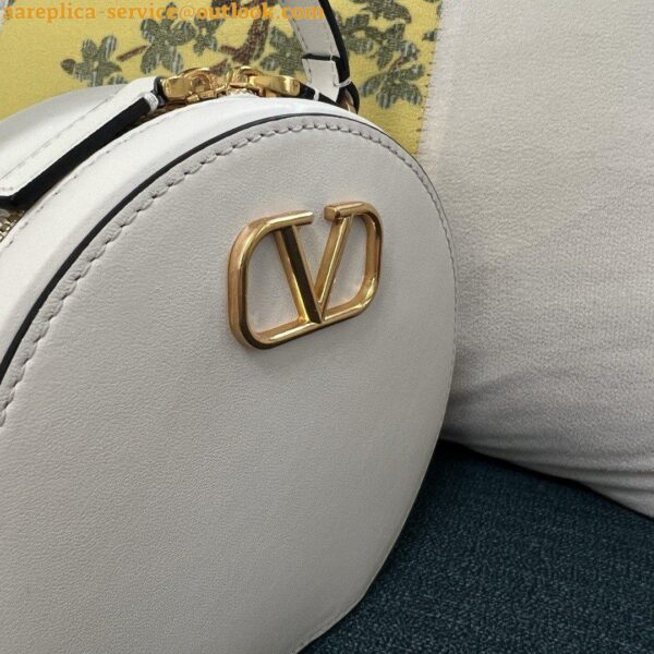 Replica Valentino VLogo Signature Mini Bag in White Calfskin 7