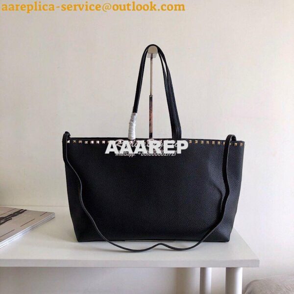 Replica Valentino Garavani Large Rockstud Tote Black 3