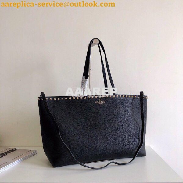 Replica Valentino Garavani Large Rockstud Tote Black 4