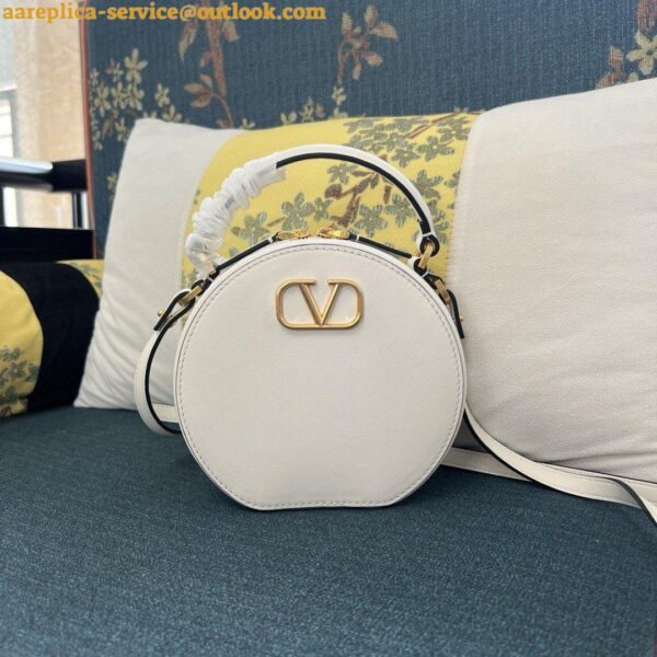 Replica Valentino VLogo Signature Mini Bag in White Calfskin 9