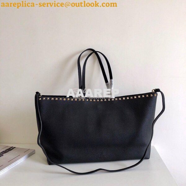 Replica Valentino Garavani Large Rockstud Tote Black 11