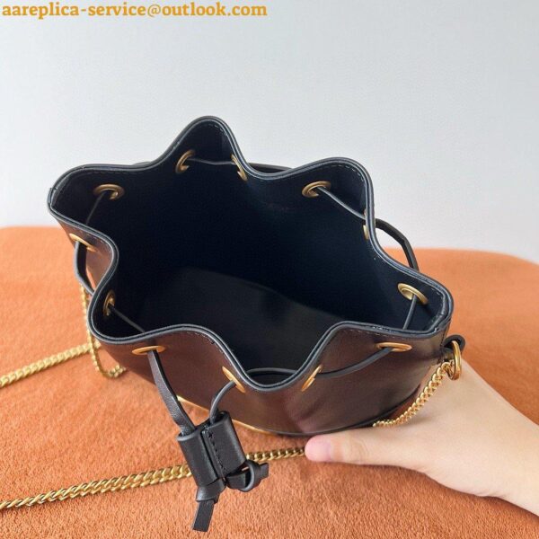 Replica Valentino VLogo Signature Mini Bucket Bag in Black Calfskin 10