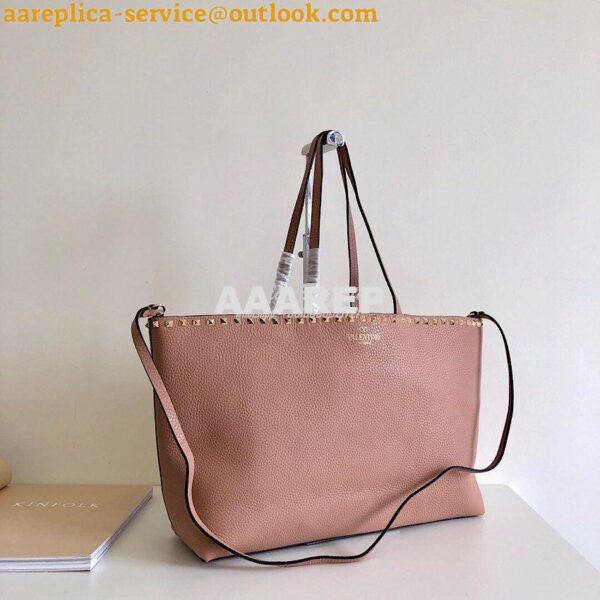 Replica Valentino Garavani Large Rockstud Tote Dusty Pink 4