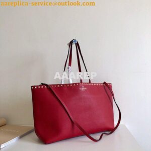 Replica Valentino Garavani Large Rockstud Tote Red 2