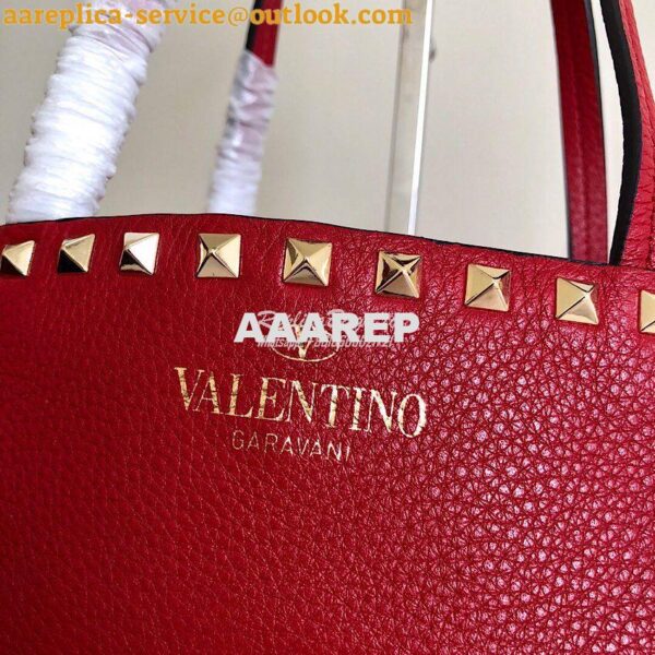 Replica Valentino Garavani Large Rockstud Tote Red 5