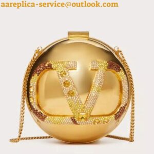 Replica Valentino VLogo Signature Spherical Metal Minaudiere