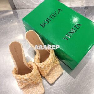 Replica Bottega Veneta BV Stretch Sandals with Intrecciato Raffia 6524 2