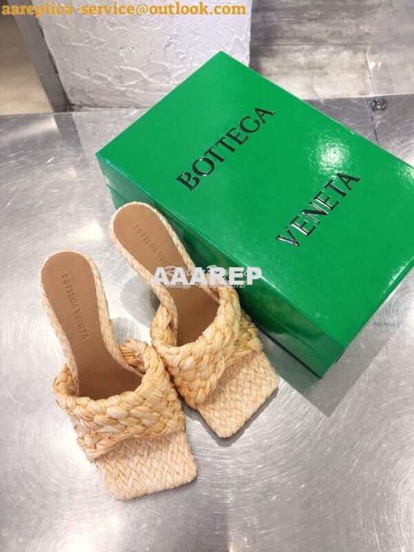 Replica Bottega Veneta BV Stretch Sandals with Intrecciato Raffia 6524 2