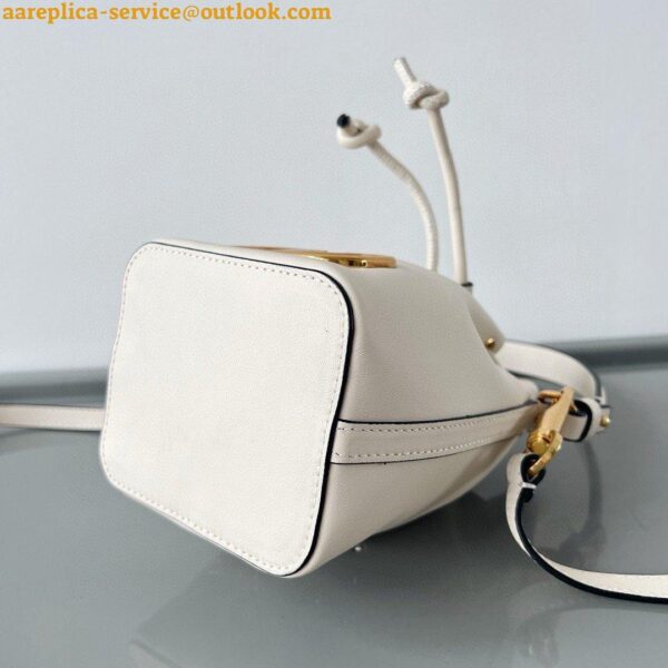 Replica Valentino VLogo Signature Mini Bucket Bag in White Calfskin 15