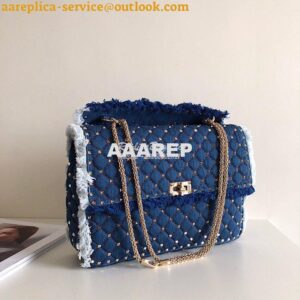 Replica Valentino Garavani Maxi Denim Rockstud Spike Bag 2