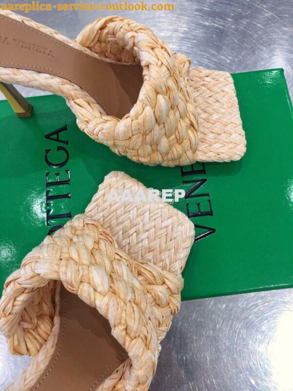 Replica Bottega Veneta BV Stretch Sandals with Intrecciato Raffia 6524 6