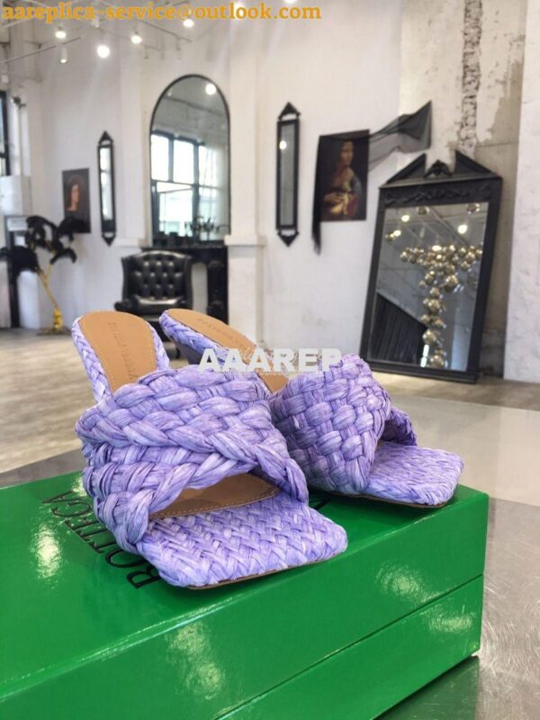 Replica Bottega Veneta BV Stretch Sandals with Intrecciato Raffia 6524 4