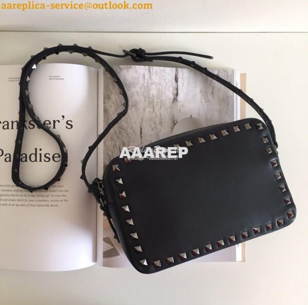 Replica Valentino Garavani Rockstud cross body bag All Black 3