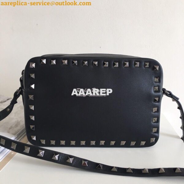 Replica Valentino Garavani Rockstud cross body bag All Black 7