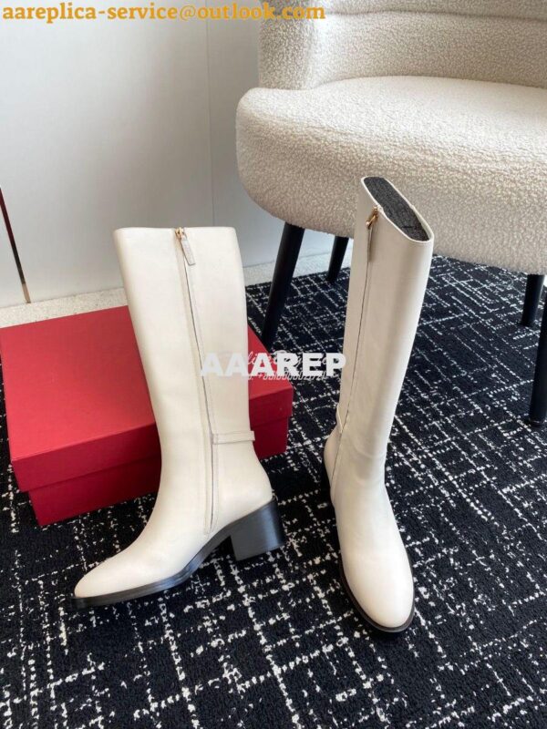 Replica Valentino Vlogo Signature Calfskin Boot 30mm 3W2S0CT2 White 7