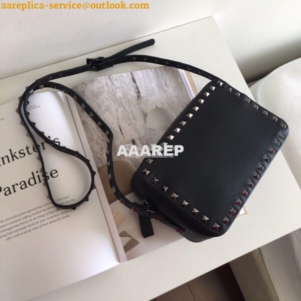 Replica Valentino Garavani Rockstud cross body bag All Black 11