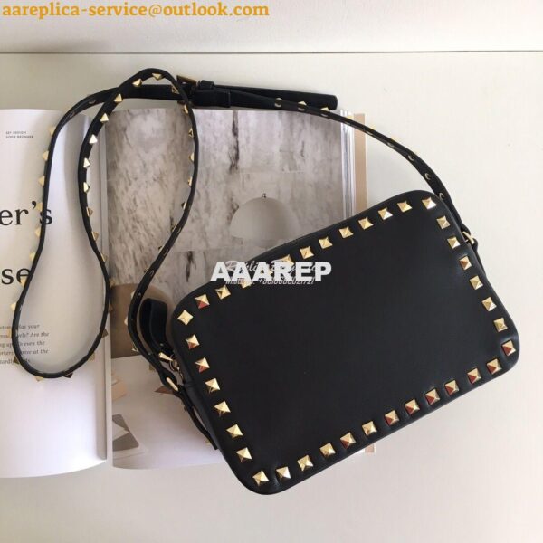 Replica Valentino Garavani Rockstud cross body bag Black 3