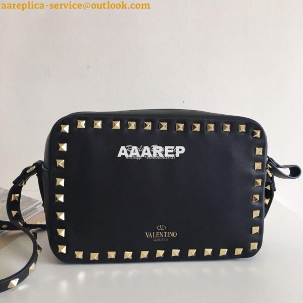 Replica Valentino Garavani Rockstud cross body bag Black 5