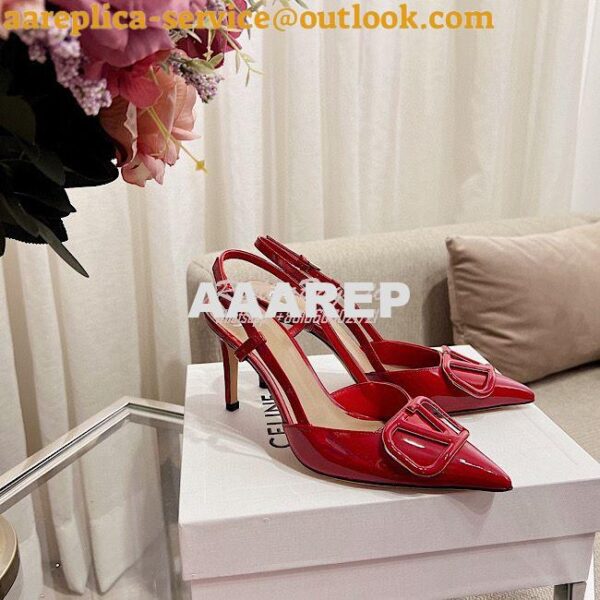 Replica Valentino Vlogo Signature Patent Leather Slingback Pump VW0S0 17