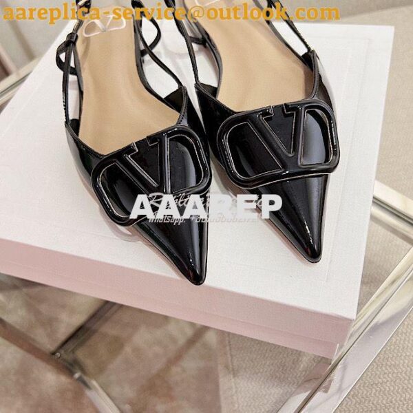 Replica Valentino Vlogo Signature Patent Leather Slingback Pump VW0S0 32