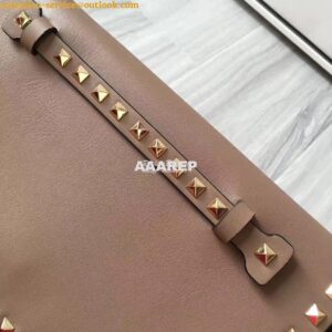 Replica Valentino Garavani Rockstud Flap Wristlet Clutch Bag Beige