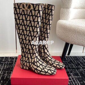 Replica Valentino VLogo Type Boot In Toile Iconographe 30mm 2W2S0FT Bl 2