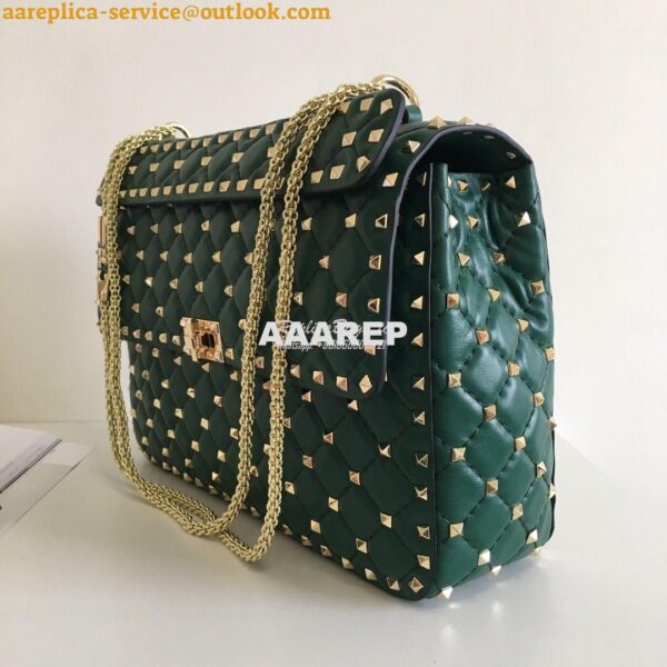 Replica Valentino Garavani Rockstud Spike Quilted Leather Chain bag in 5