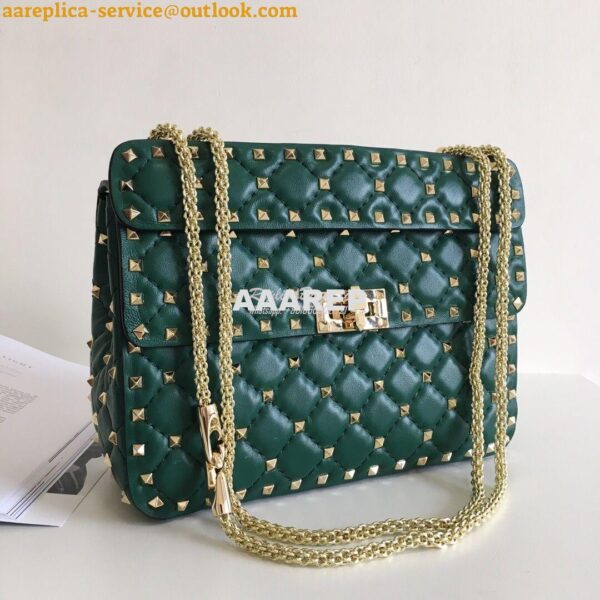 Replica Valentino Garavani Rockstud Spike Quilted Leather Chain bag in 12