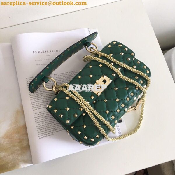 Replica Valentino Garavani Rockstud Spike Quilted Leather Chain bag in 18