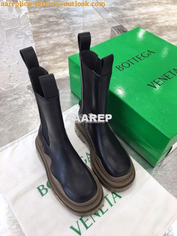 Replica Bottega Veneta BV Tire Boots 630297 Black Brown 4