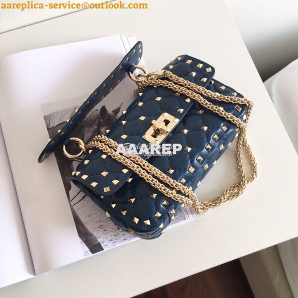 Replica Valentino Garavani Rockstud Spike Quilted Leather Chain bag in 18