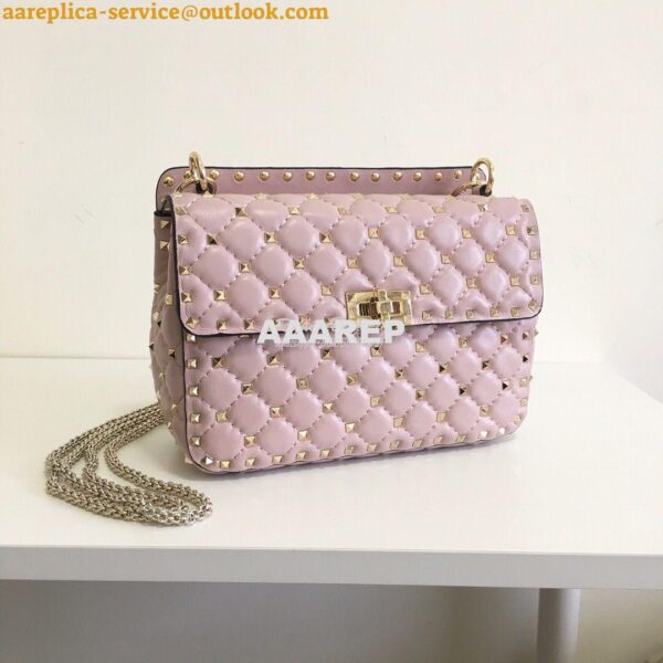 Replica Valentino Garavani Rockstud Spike Quilted Leather Chain bag in 11