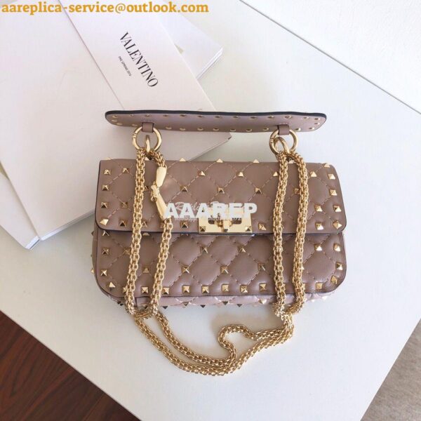 Replica Valentino Garavani Rockstud Spike Quilted Leather Chain bag in 18