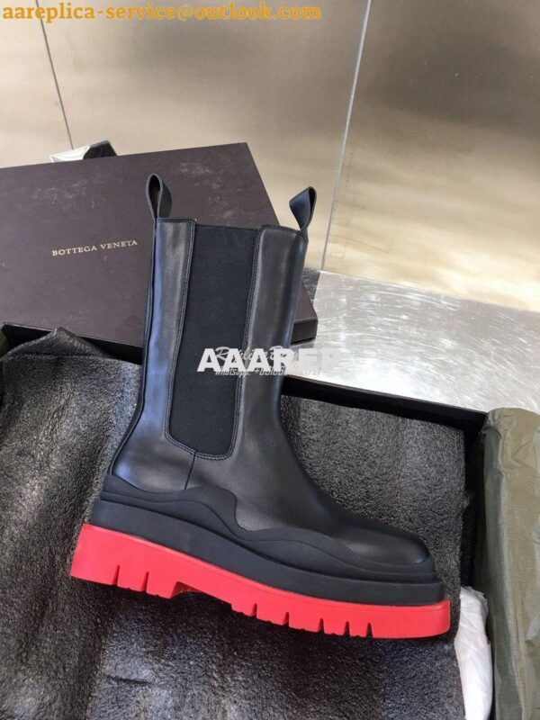 Replica Bottega Veneta BV Tire Boots 630297 Black Red 6