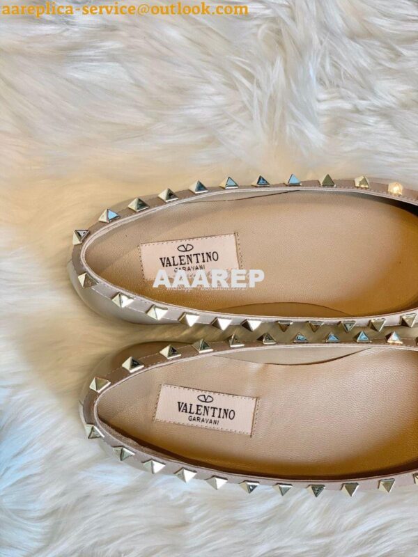 Replica Valentino Garavani Patent Rockstud Ballet Flat Nude 9