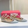 Replica Valentino Garavani Patent Rockstud Ballet Flat Wine