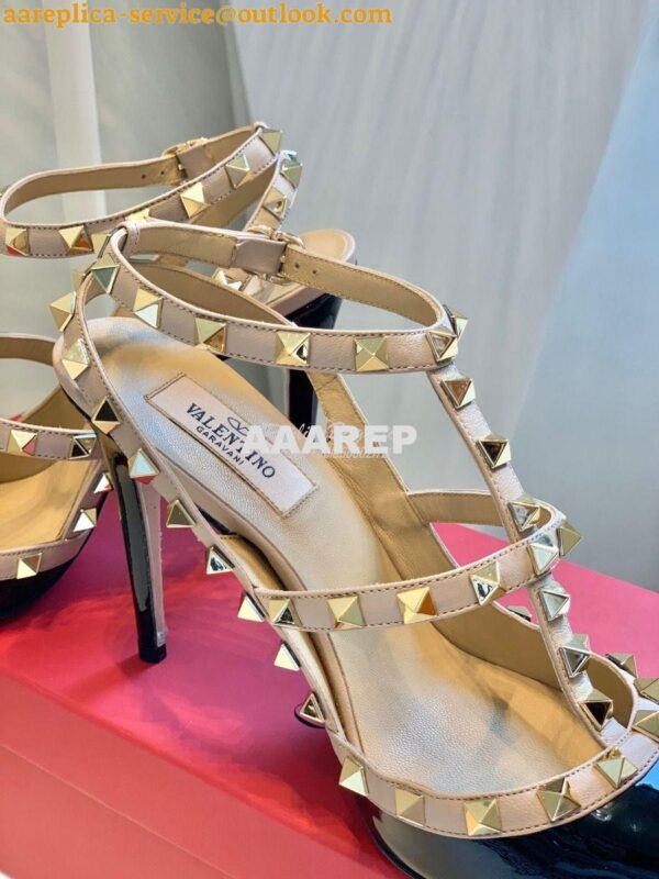 Replica Valentino Garavani Patent Rockstud Caged Pump 100mm Black 9