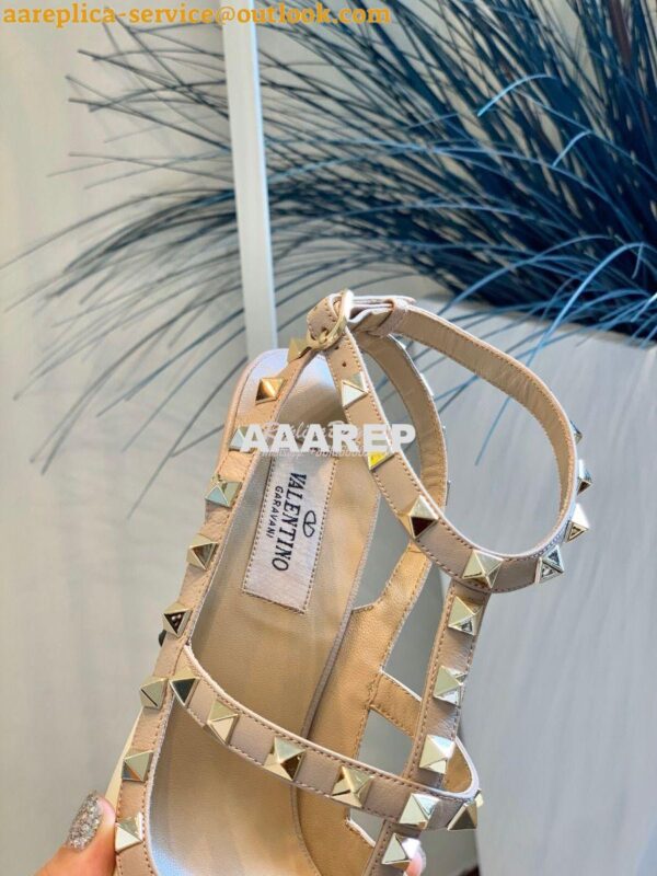 Replica Valentino Garavani Patent Rockstud Caged Pump 100mm Ivory 10