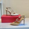 Replica Valentino Garavani Patent Rockstud Caged Pump 100mm Ivory