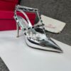 Replica Valentino Garavani Rockstud Caged Ankle Strap pump in calfskin 2