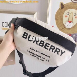 Replica Burberry Medium Horseferry Print Cotton Canvas Bum Bag Natural 2