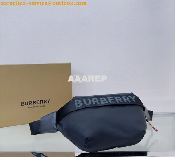 Replica Burberry Medium Logo Detail Bum Bag 80101441 Black 2