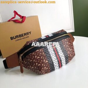 Replica Burberry Medium Monogram Stripe E-canvas Bum Bag 80172121 Brow 2