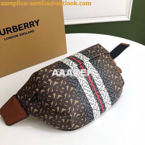 Replica Burberry Medium Monogram Stripe E-canvas Bum Bag 80172122 Brow 2