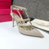 Replica Valentino Garavani Rockstud Caged Ankle Strap pump in Grainy c